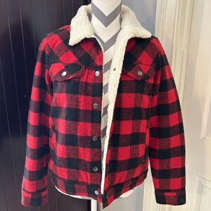 Super cute wool-ish jacket with matching gloves.